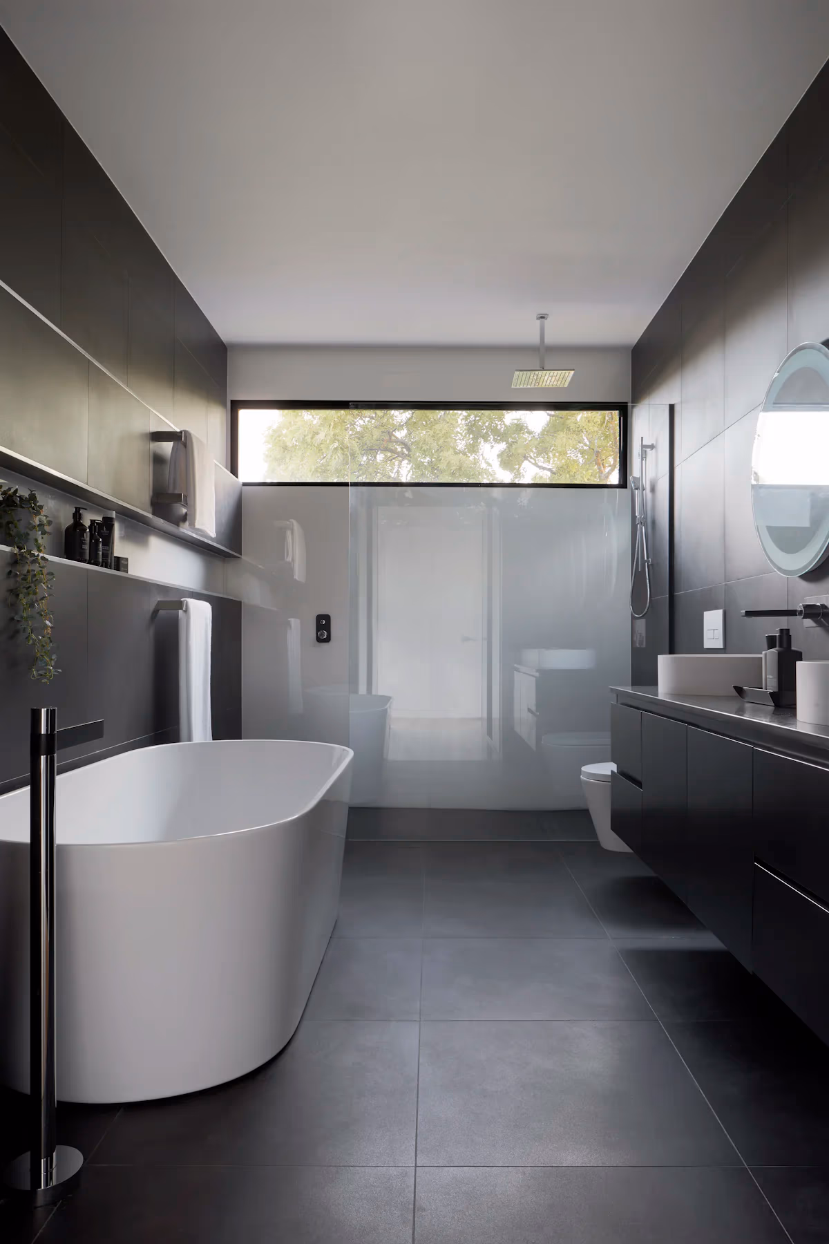 Tiled walk-in shower bathroom remodel in Chandler Arizona